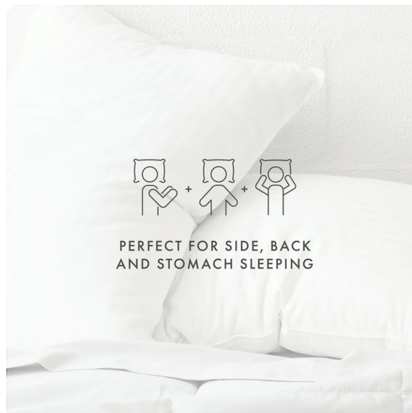 Cooling Gel Fiber Pillow 2-Pack Queen For All Sleep Styles-Back, Side & Stomach - Picture 3 of 7